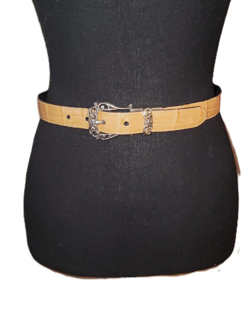 Brighton Tan/Black Reversible Belt with Classis Silver buckle - 30"